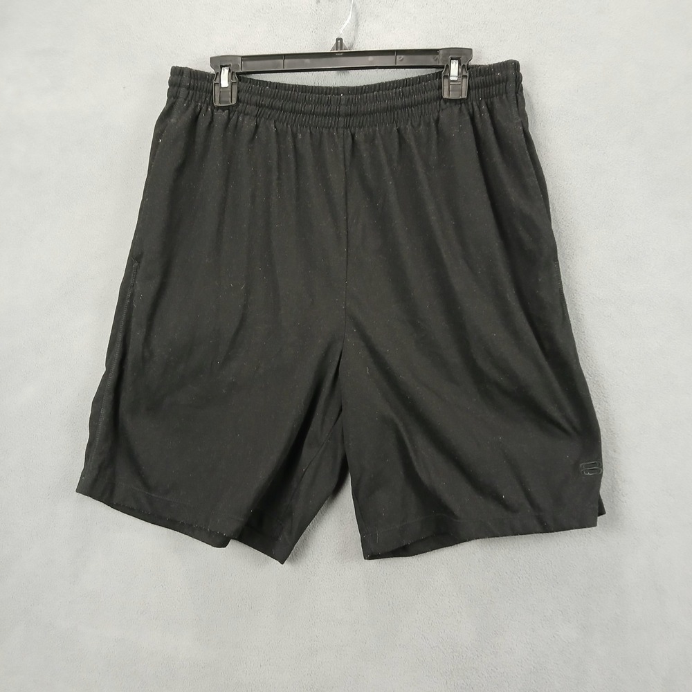Layer 8 Athletic Shorts Mens Large Black Qwick-Dry Performance Elastic Waistband